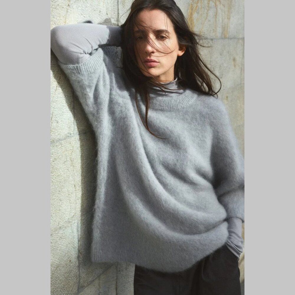 NWT H&M Edition Premium Selection Oversized Mohair Blend Sweater Size M - Picture 3 of 10